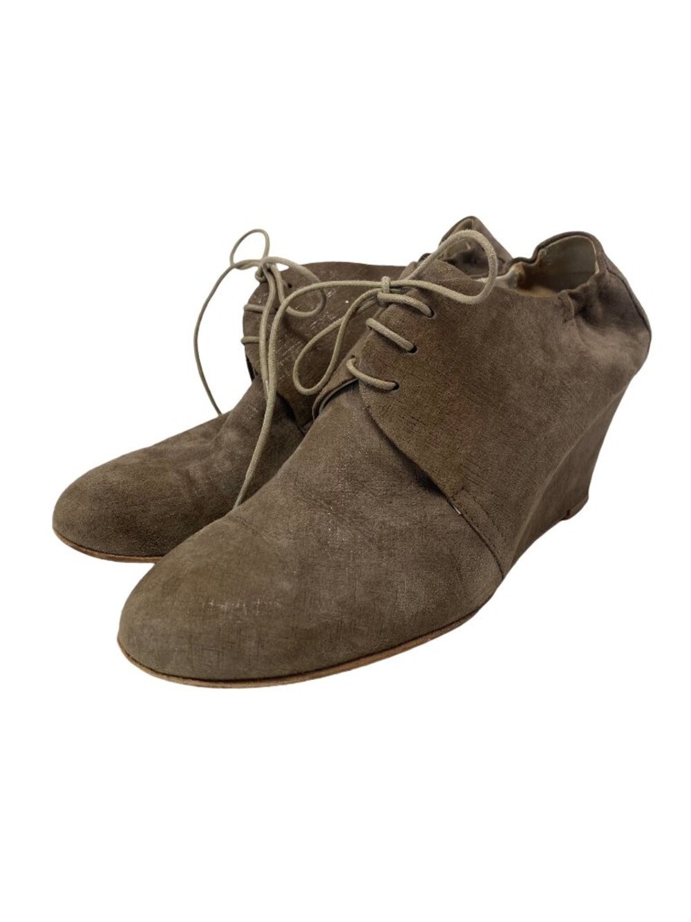 AGL Attilio Giusti Leombruni 36 Wedge Bootie Ankle Boot Brown Leather Lace Up